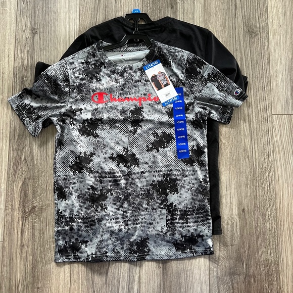 Champion Youth Athletic-ware Boy's 2 Pack T-Shirts Black/Gray size Large (14/16) - Picture 3 of 4
